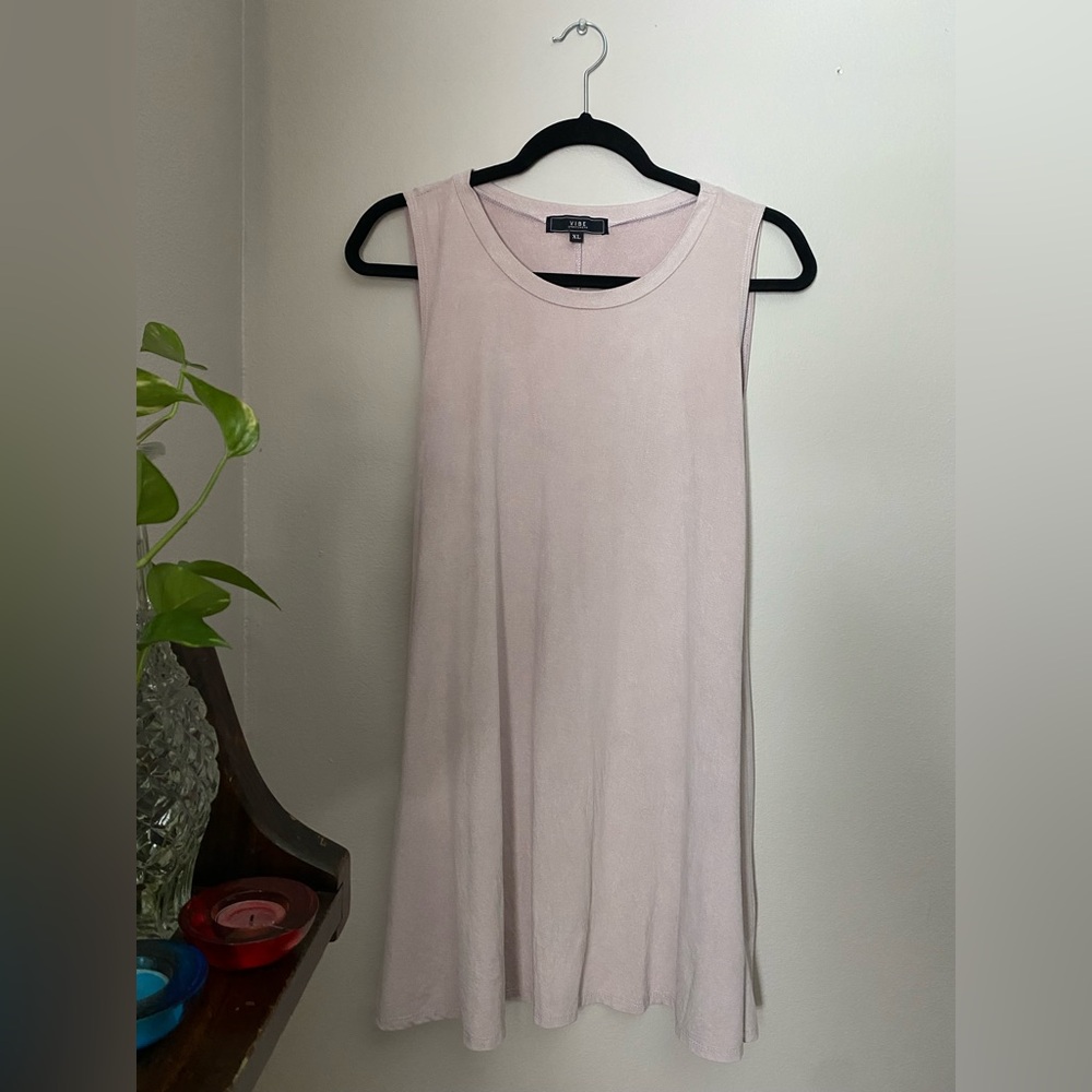 Light Pink Suede Shift Dress - Vibe Brand